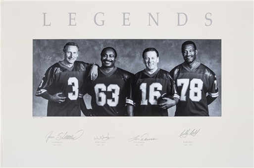 Lot of (100) Kansas City Legends Multi Signed Lithos With 4 Signatures: Jan Stenerud, Willie Lanier, Len Dawson & Bobby Bell (Beckett PreCert)
